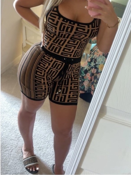 Fashion Nova Pants - Fashion Nova Women’s Black & Tan Patterned 2 peice set - Large